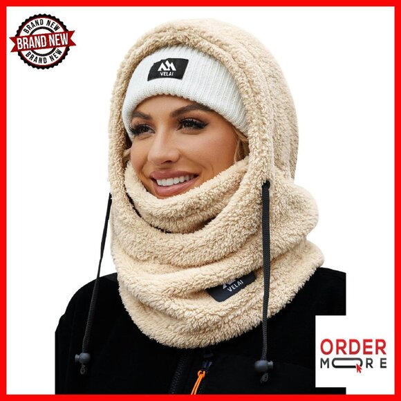Fleece Balaclava Ski Mask Windproof Hooded Scarf Neck Warmer Unisex main image 8